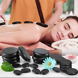 Granpay 20 Hot Stones for Massage with Warmer, Hot Stones Massage Set with Warmer Kit Basalt Hot Rocks Massage Stone for Spa Warming Therapy Pain Relie