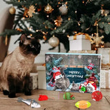 2024 New Cat Advent Calendar,24 Days Countdown to Christmas Advent Calendar Gifts,24 PCS Cat Feather Teaser and Ball Bells for Kitten Toys,Kitten Interactive Play for Cat Lovers