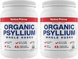 Yerba Prima Organic Whole Psyllium Husks Fiber - 20 oz (Pack of 2) - Natural Daily Dietary Fiber Supplement, Colon Cleanser, Regularity & Detox Cleansing Support, Gluten Free, Non GMO, Vegan