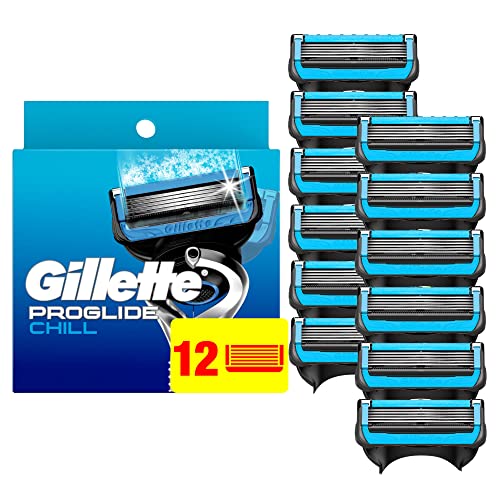 Gillette ProGlide Chill Mens Razor Blade Refills, Cooling Technology Chills, 12 Count