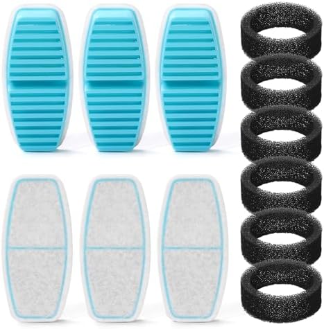 Dog Water Fountain Filter: 12 Dog Water Fountain Filters - Including 6 Pieces of Filters + 6 Pieces Sponges - Suitable for FOFNON Wired Dog/Cat Water Fountain - Not for Wireless Cat Fountain