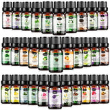 Essential Oils Set, Aromatherapy Essential Oil Kit for Diffuser, Humidifier, Massage, Skin Care (32 x 5ml) - Eucalyptus, Lavender, Tea Tree, Peppermint, Lemongrass, Frankincense, Cinnamon, Sandalwood