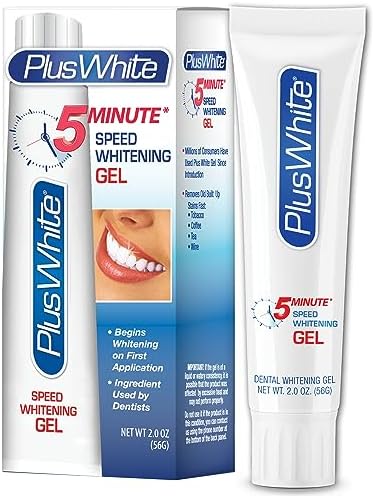 Plus White Speed Whitening Gel - 5 Minute Results - Professional at Home Teeth Whitening w/Dentist Approved Ingredient & Tooth Stain Remover (2 oz)