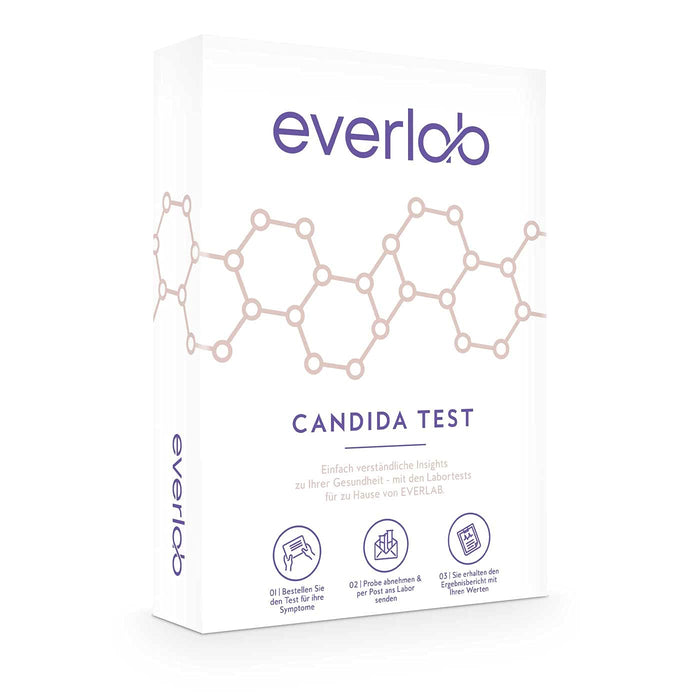 EVERLAB Candida Test – Candida albicans & weitere Pilze schnell & einfach zuhause testen | Stuhltest inkl. Zungenabstrich | Selbsttest für Zuhause