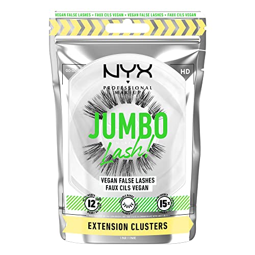 NYX PROFESSIONAL MAKEUP Jumbo Lash! Vegan False Eyelashes, Up to 12HR Wear, Reusable Fake Lashes - Extension Clusters