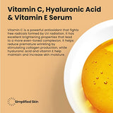 Vitamin C Face Serum 20% - Antioxidant Facial Serum - w/Hyaluronic Acid Serum for Face, Vitamin E & Ferulic Acid - Hydrating Serum Targets Age & Wrinkles - Vitamin C Serum for Skincare 2Oz