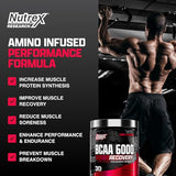 Nutrex Research - BCAA Powder 6000 Amino Acid - 6 Grams of BCAAs Amino Acids Supplement for Post Workout Recovery & Muscle Growth - Amino Energy Workout Recovery Drink (Fruit Punch - 30 Servings)