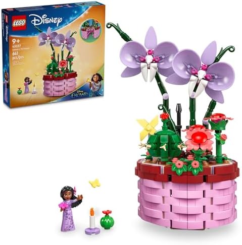 LEGO Disney Encanto Isabela’s Flowerpot, Buildable Orchid Flower Toy for Kids with Disney Encanto Mini-Doll, Disney Toy for Play and Display, Fun Disney Gift for 9 Year Old Girls and Boys, 43237