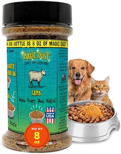 Wild Meadow Farms - Magic Dust Lamb Jerky Topper, Single Protein Pet Food Topper for Dogs & Cats, Enhance Flavor & Elevate Mealtime Excitement for Picky Eaters, Made in USA - 8 Ounce Bottle