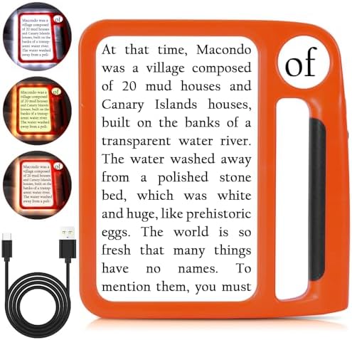 5X 10X Full-Page Magnifying Glass with Light, Rechargeable Handheld Magnifier with 3 Light Modes, 48 Lights, Clean Cloth Ideal Gift for Seniors Reading Books Inspection