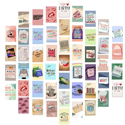 Smut Book Wall Collage Kit - Smutty book Room Decor - Bookish Aesthetic Poster,Book Lovers Gifts