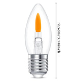 Flicker Flame Light Bulb Flame Tip Halloween Chandelier Flickering Light Bulbs Christmas Replacement Orange Glow Bulbs Crystal Clear Candle Bulb for E26 Edison Base (Clear, C35(2pack))