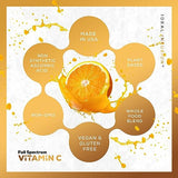 Ideal Infusion Raw Whole Food Vitamin C Complex: 100% Plant Based Vitamin C Made with Oranges and Food Based Bioflavanoids (60 Servings) No Synthetic Ascorbic Acid, Vegan