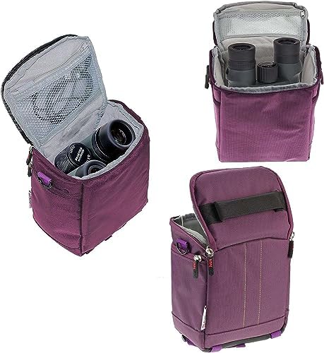 Navitech Purple Protective Portable Handheld Binocular Case Travel Bag - Compatible with Pentax Papilio II 8.5 x 21 Binoculars