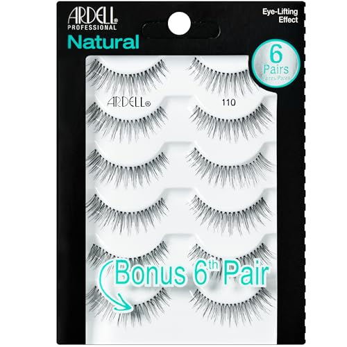 Ardell False Eyelashes Natural 110 Black, 1 pack (5 pairs per pack)
