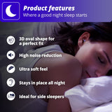 Alpine SleepDeep Mini - Soft Ear Plugs for Sleeping and Concentration - New 3D Oval Shape and Noise Reducing Gel for Better Attenuation - 27dB - Ideal for Side Sleeper - 1-Pair Reusable: S