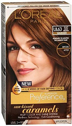 L’Oréal Paris Superior Preference Preference Sun-Kissed Caramels, UL63 Hi-Lift Gold Brown 1 ea (Pack of 2)