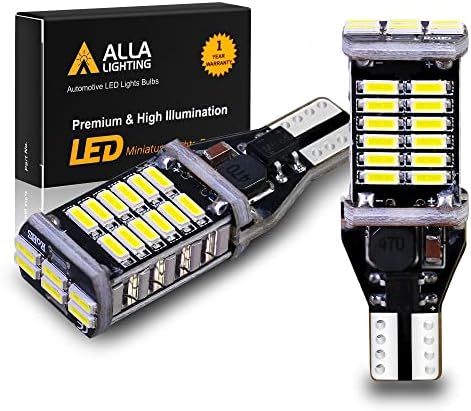 Alla Lighting 912 921 LED Bulbs for Back-up Reverse Lights, 6000K Xenon White CAN-BUS 4014 30-SMD T10 T15 906 W16W 921K 922, 360° Light Backup, Cargo Lights Replacement, Extremely Super Bright