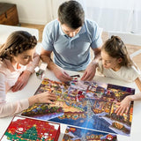 Jigsaw Puzzle Advent Calendar 2024 for Kids and Adults- 1008 Pieces Puzzle 24 Days Christmas Countdown Calendar - Family Game Christmas Gifts for Kids Adults - Christmas Playground(27.56 x 19.68 Inch)