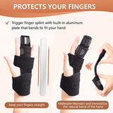 2 Finger Splint, Adjustable Finger Brace, Finger Metal Support for Broken Fingers, Mallet Finger Splints, Trigger Finger Straightener, Arthritis, Pain Relief, Injury, Fracture, Sprains(L/XL)