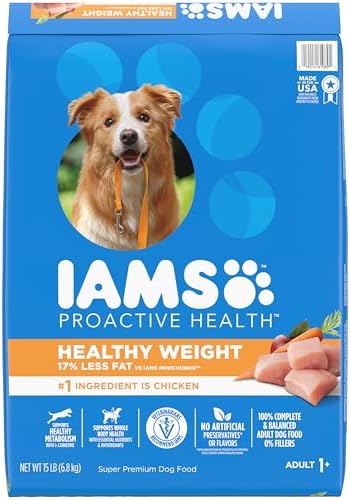 IAMS Adult Healthy Weight Control Dry Dog Food with Real Chicken, 15 lb. Bag