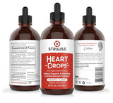 Strauss Naturals Heartdrops, Herbal Heart Supplements with European Mistletoe and Extracts of Aged Garlic, 7.6 fl oz Bottle, Original Flavor; Vegan, Non-GMO, Naturally Sourced Ingredients