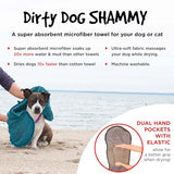 Dog Gone Smart Shammy Dog Towels For Drying Dogs - Heavy Duty Soft Microfiber Bath Towel - Super Absorbent, Quick Drying, & Machine Washable - Must Have Dog & Cat Bathing Supplies | Brown 13x31"