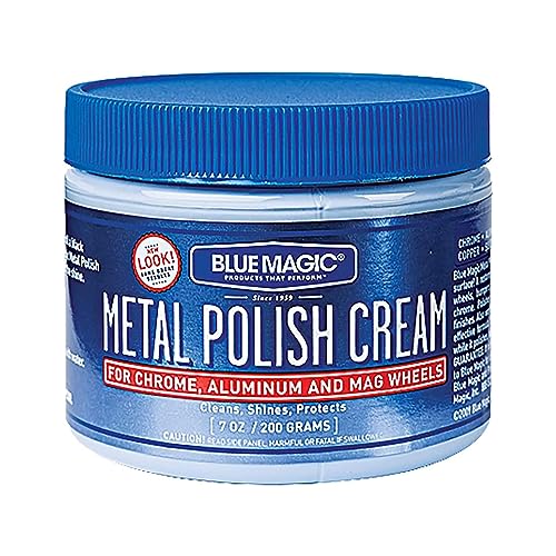 Blue Magic 400 Metal Polish Cream Non-Abrasive Tarnish and Oxidation Remover for Chrome, Aluminium, Brass, Copper, Sterling Silver and Stainless Steel, 7 oz., Pack of 1