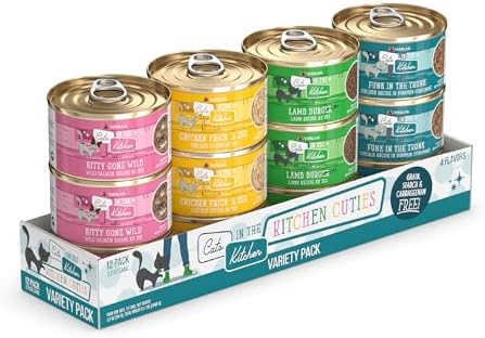 Weruva Cats in The Kitchen, Kitchen Cuties Variety Pack, Wet Cat Food, 3.2oz Can (Pack of 12)