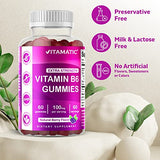 Vitamatic 2 Packs Vitamin B6 100mg - Berry Flavor - 60 Pectin Based Gummies - Supports Nervous System