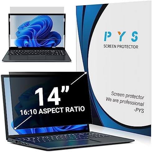 PYS Laptop Privacy Screen 14 Inch 16:10 for Lenovo HP Dell - Removable Laptop Computer Screen Privacy Shield - Anti Glare & Blue Light Laptop Screen Filters for Eye Protection