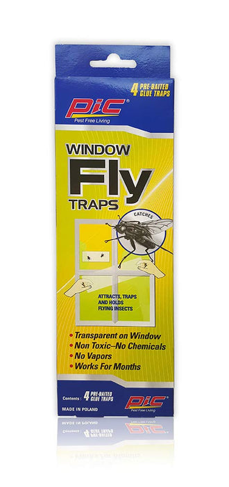 PIC Window Fly Trap, 4 Count Box, 3 Pack - 12 Traps Total