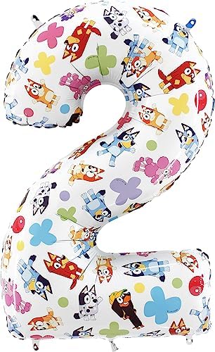 Toyland® 26 Inch Bluey & Bingo Number Foil Balloon - Kids Party Balloons - Number 1-6 Available