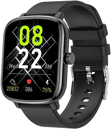 Popglory Smart Watch, 1.69'' Fitness Watch Women Men with Heart Rate, Blood Pressure, Blood Oxygen & Sleep Monitor, 110 Sports Modes Fitness Tracker, Waterproof Pedometer Compatible Android iPhone