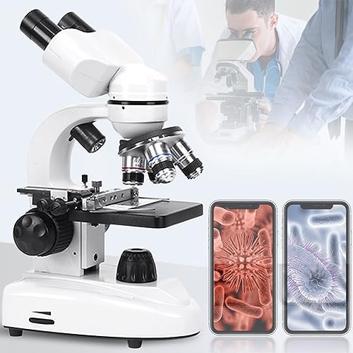3000X 5000X 7000X LED Binocular Compound Lab Microscope w/Blank Slides, Cover Slips, & Lens Cleaning Paper, for Adults Kids Students,30000X