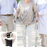 LAMBOX Walking Transfer Gait Belt and Standing Aids with Quick Release Buckle for Seniors, Elderly, Caregiver, Nurse, Therapist (Beige 60“)