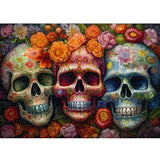 Day of The Dead Sugar Skull Puzzles for Adults 1000 Pieces, Halloween Puzzles 1000 Pieces, PICKFORU Flower Skeleton Puzzle as Skeleton Halloween Decor, Dia De Los Muertos Jigsaw Puzzle Grateful Dead