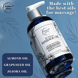 Unscented Massage Oil for Massage Therapy – 100% Natural Body Massage Oil with Sweet Almond, Grapeseed & Jojoba Oil for Premium Glide – Pure Carrier Oil Blend for Aromatherapy – Brookethorne Naturals