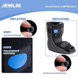 Jewlri Walking Boot, Short Air Walker Fracture Boot Support for Broken Foot Sprained Ankle Fracture Recovery fits Left or Right Foot Black Medium