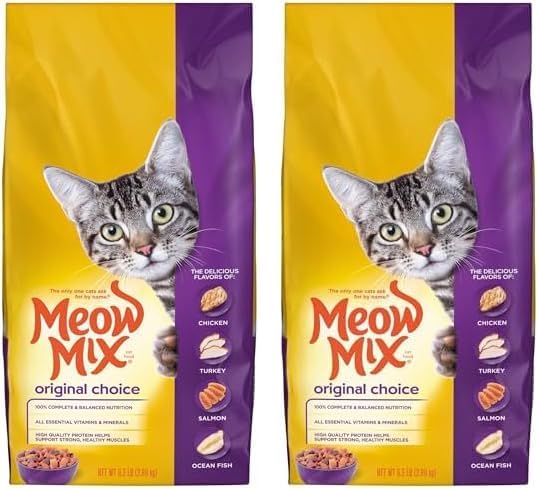 Meow Mix Original Choice Dry Cat Food, 6.3 Pound Bag (Pack of 2)