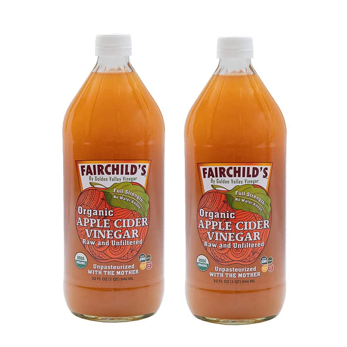 GENERIC Fairchild's Organic Raw & Unfiltered Apple Cider Vinegar, 32 FZ - Two Pack