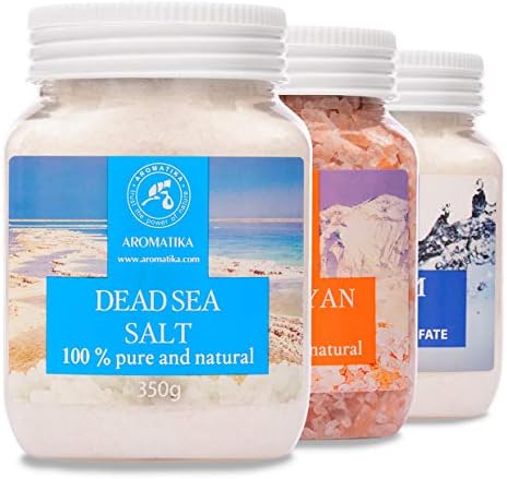 Bath Salts Set 42 Oz - Epsom Salt - Himalayan Pink Salt - Dead Sea Salt - 100% Pure & Natural - Best for Good Sleep - Beauty - Bathing - Body Care - Wellness - Relax - Aromatherapy - Spa