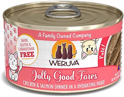 Weruva Wet Cat Food, Jolly Good Fares with Chicken and Salmon Pate, 3oz Can, Pack of 12