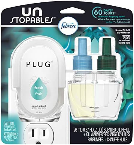 Febreze Unstopables Fresh Pluggable Scented Oil Refill with Warmer Air Freshener (1 Count, 0.87 Oz)