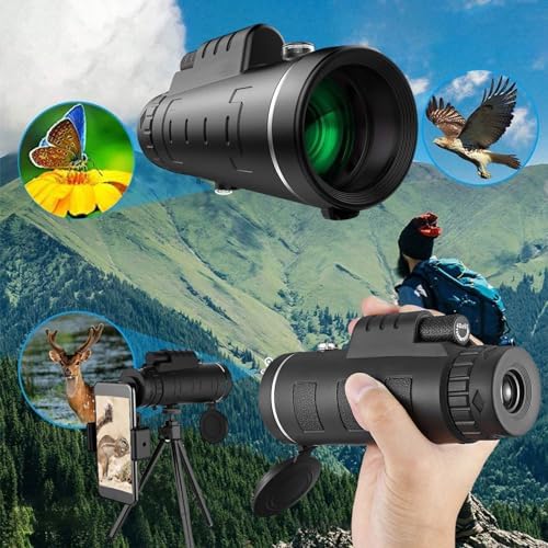 40x60 High Power HD Shimmering Telescope Outdoor Photo Monocular Cell Phone Monocular Telescope for Outdoor Sports, Observing Animals, Mountaineering, Camping, Travel