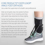 Core Products FootFlexor Foot Drop Brace for Walking, Soft Ankle Foot Orthosis for Men and Women, XSmall - Small