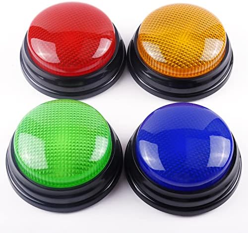 BEAN LIEVE 4-Pack Game Buzzers - Family feud Buzzer with Lights and Sounds, Answer Buzzers for Classroom, Quizzes Party, Buzzer for Game Show for Kids, Adults and Teacher Supplies