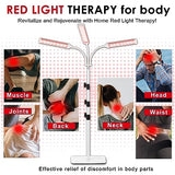 Akarishin Red Light Therapy Lamp- 660nm Red Light,850nm & 940nm Infrared Light Therapy with Height Adjustable Stand,Timer with Digital Display - Effective for Body Pain and Skin Vitality，3 Head
