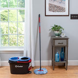 O-Cedar EasyWring RinseClean Microfiber Spin Mop & Bucket Floor Cleaning System with 3 Extra Refills, Plastic, Grey