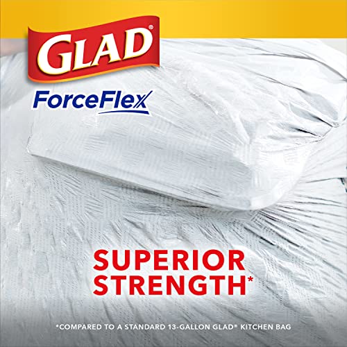 Glad Trash Bags, ForceFlex Tall Kitchen Drawstring Garbage Bags,13 Gal, Gain Original with Febreze, 80 Ct